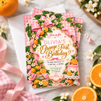 Sweet Orange Turns One Invitation