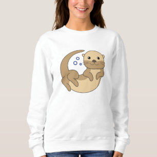 Sweet Otter Swims In The Water Funny Otter Sweatshirt