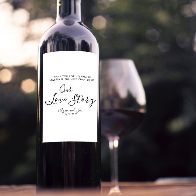 Sweet Our Love Story Wedding FAVOUR Bomboniere Wine Label (Creator Uploaded)