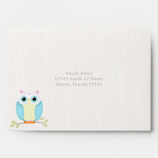 Sweet Owl Birthday Envelopes (Front)