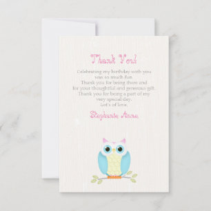 Sweet Owl Birthday Invitation
