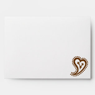 Sweet Paisley Hearts in Chocolate Envelopes