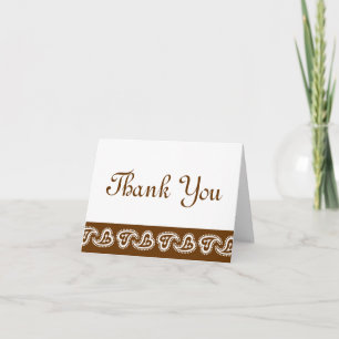 Sweet Paisley Hearts in Chocolate Thank You Card