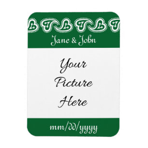 Sweet Paisley Hearts in Green Save-the-Date Magnet