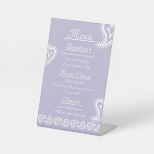 Sweet Paisley Hearts in Lavender Pedestal Sign