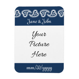 Sweet Paisley Hearts in Navy Save-the-Date Magnet