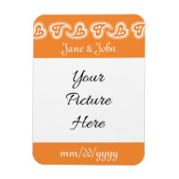 Sweet Paisley Hearts in Orange Reminder Magnet