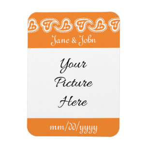 Sweet Paisley Hearts in Orange Reminder Magnet