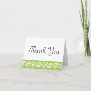 Sweet Paisley Hearts in Peridot Thank You Card