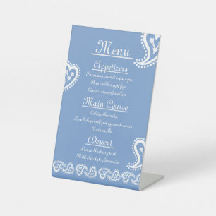 Sweet Paisley Hearts in Periwinkle Pedestal Sign