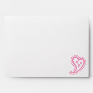 Sweet Paisley Hearts in Petal Pink Envelopes