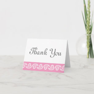 Sweet Paisley Hearts in Petal Pink Thank You Card