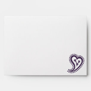 Sweet Paisley Hearts in Purple Envelopes