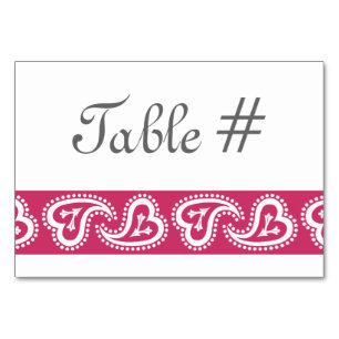 Sweet Paisley Hearts in Raspberry Table Card