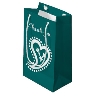 Sweet Paisley Hearts in Teal Gift Bag
