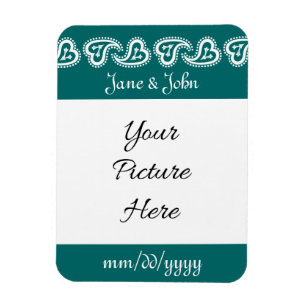 Sweet Paisley Hearts in Teal Save-the-Date Magnet