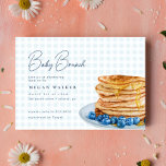 Sweet Pancake Blue Gingham Boy Baby Shower Brunch Invitation<br><div class="desc">Sweet Pancake Blue Gingham Boy Baby Shower Brunch Invitation - perfect for a morning breakfast or brunch baby shower.</div>