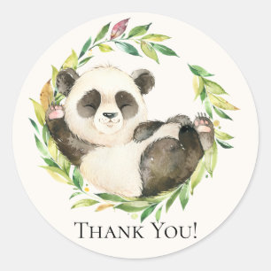 Sweet Panda Baby Shower Thank You Favour Sticker