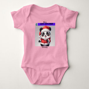 Sweet Panda Christmas Baby Clothes Writable Baby Bodysuit