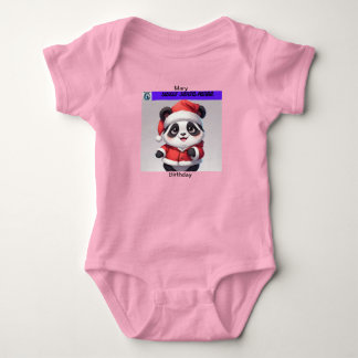 Sweet Panda Christmas Baby Clothes Writable Bodysuit