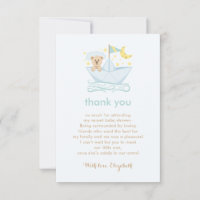 Sweet Paper Boat Bear Baby Shower