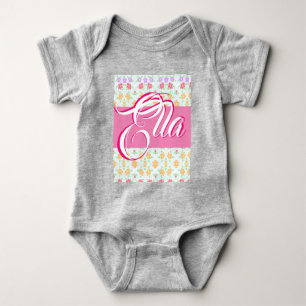 Sweet Pastel and Grey Baby Bodysuit