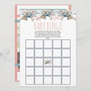 Sweet Pastel Boho Floral Baby Bingo Photo