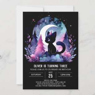 Sweet Pastel Cat Birthday Invitation