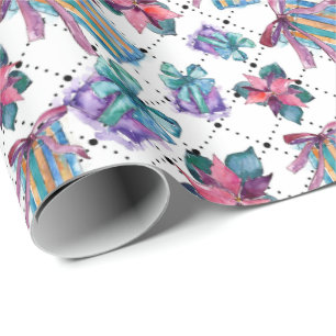 Sweet Pastel Christmas Watercolor Gift Wrap