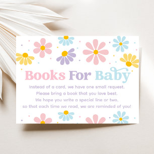 Sweet Pastel Daisy Baby Shower Book Request Enclosure Card