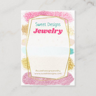 Sweet Pastel Glitter Jewellery Display Packaging Business Card