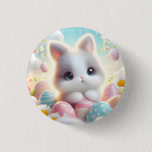 Sweet Pastel Kawaii Kitten Easter Eggs 3 Cm Round Badge