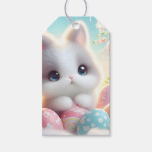 Sweet Pastel Kawaii Kitten Easter Eggs Gift Tags