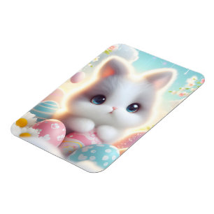 Sweet Pastel Kawaii Kitten Easter Eggs Magnet