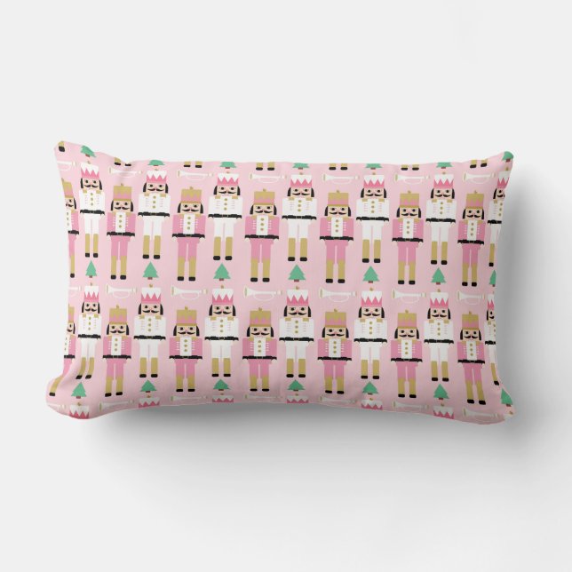 Sweet Pastel Nutcracker Christmas Lumbar Cushion (Front)