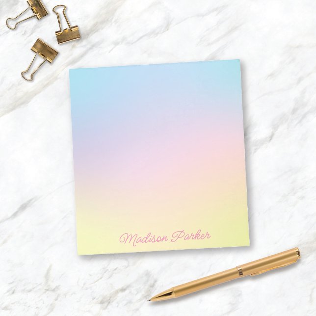 Sweet Pastel Ombré Notepad Personalised for Kids (Creator Uploaded)
