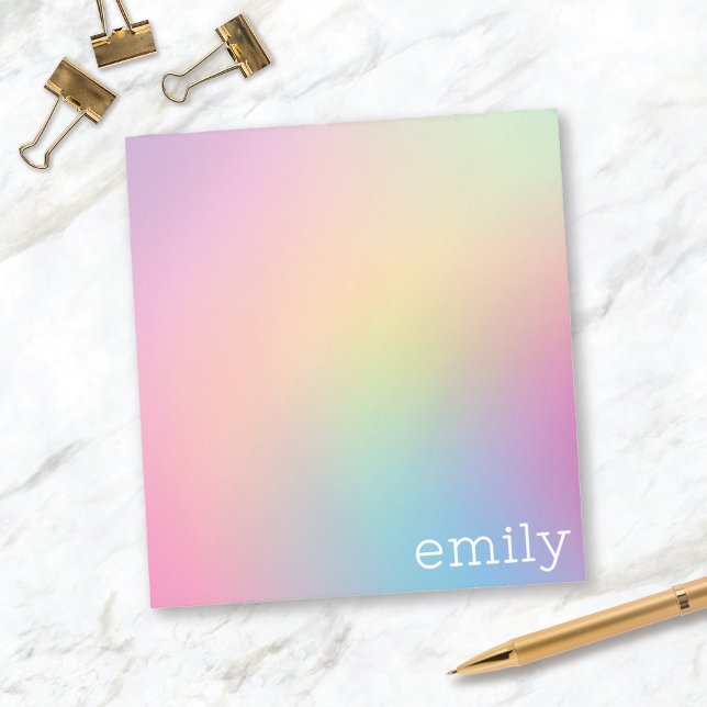 Sweet Pastel Ombré Notepad Personalised w/ Name (Creator Uploaded)