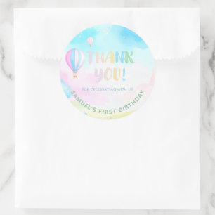Sweet pastel onederland  1st Birthday Favour Classic Round Sticker