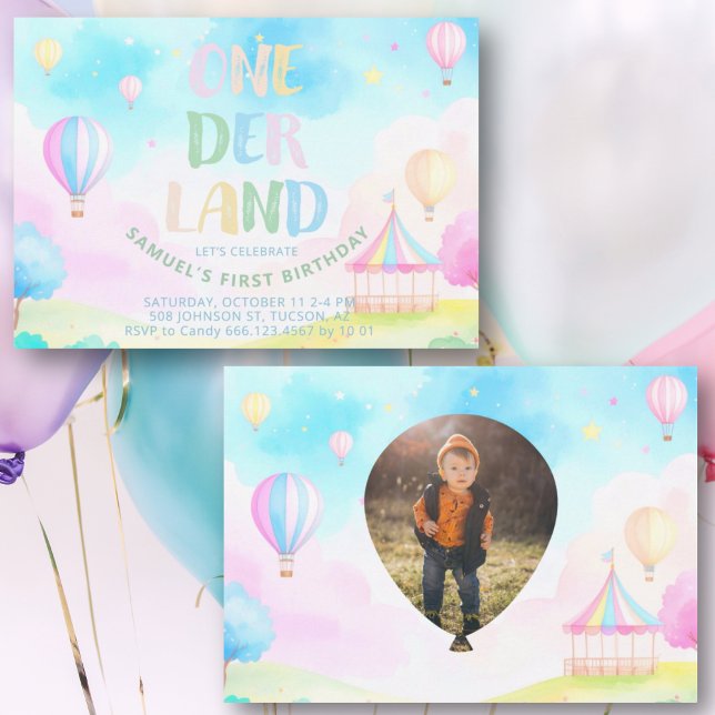 Sweet pastel onederland watercolor 1st Birthday Invitation (Creator Uploaded)