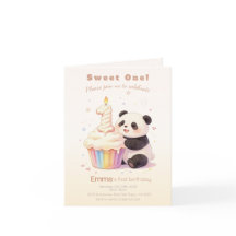 Sweet Pastel Panda Baby 1st Birthday