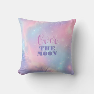Sweet Pastel Starry Night Sky Cosmic Clouds Cushion