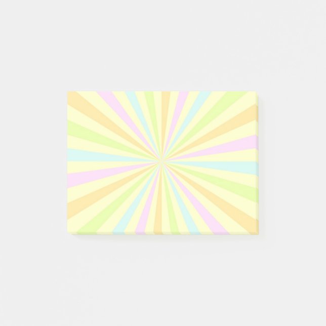 Sweet Pastels Spinning Wheel Burst Post-it Notes (Front)