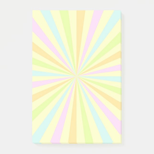 Sweet Pastels Spinning Wheel Burst Post-it Notes (Front)