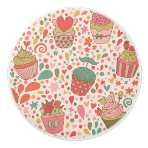 Sweet pattern ceramic knob