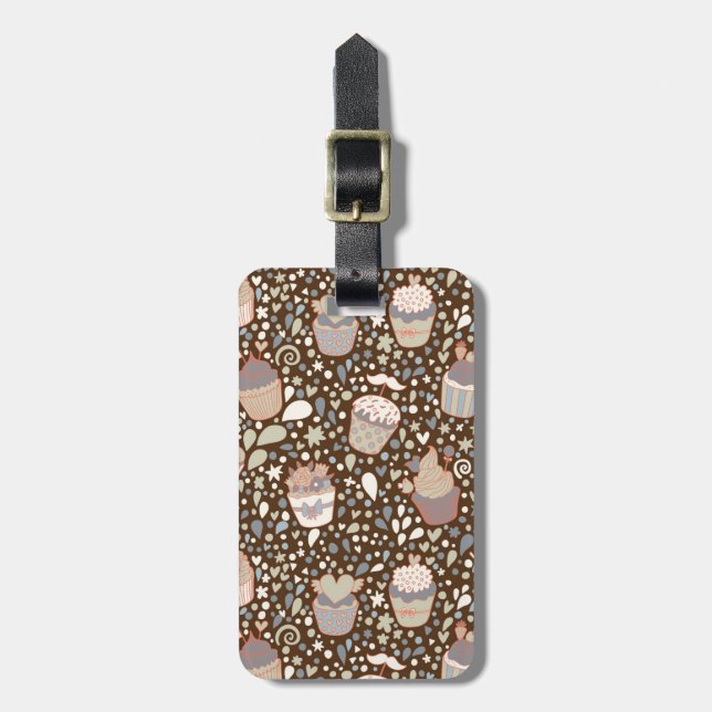 Sweet  pattern made of tasty cupcakes luggage tag (Front Vertical)