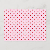 Sweet pattern of red hearts on pink.