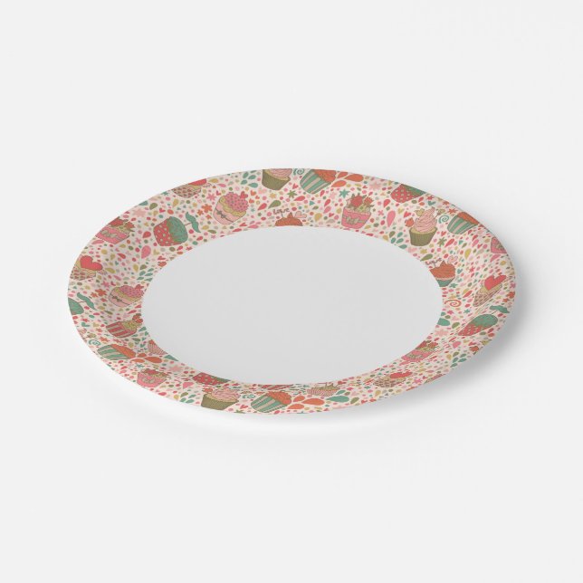 Sweet pattern paper plate (Angled)