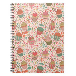 Sweet pattern spiral notebook