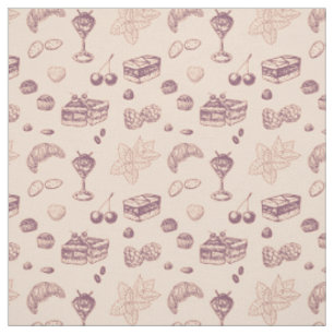 Sweet pattern with various desserts. fabric