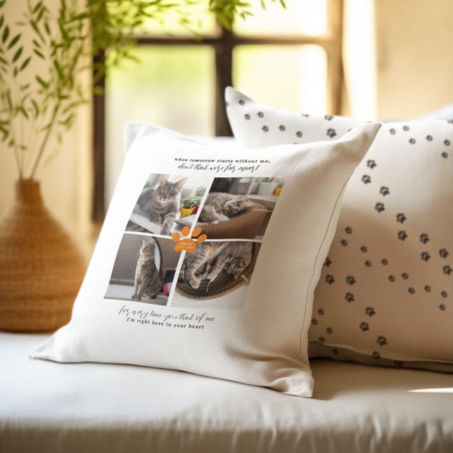 Sweet Paw Prints Personalised Pet Memorial Photo  Cushion (Creator Uploaded)